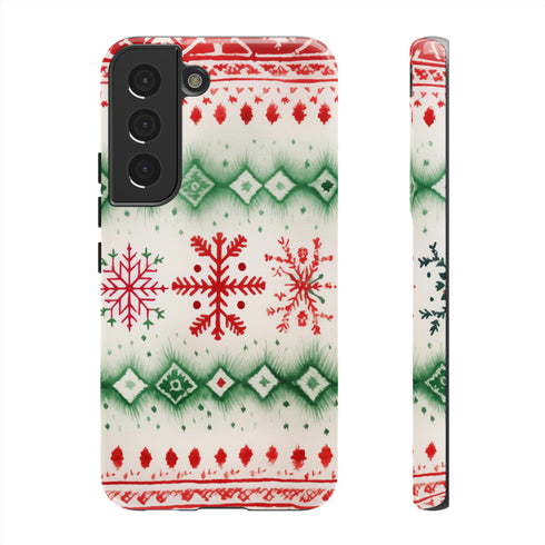 Icelandic Watercolor inspired by Christmas Sweaters - Impact Resistant Phone Case Samsung Galaxy S22 Glossy